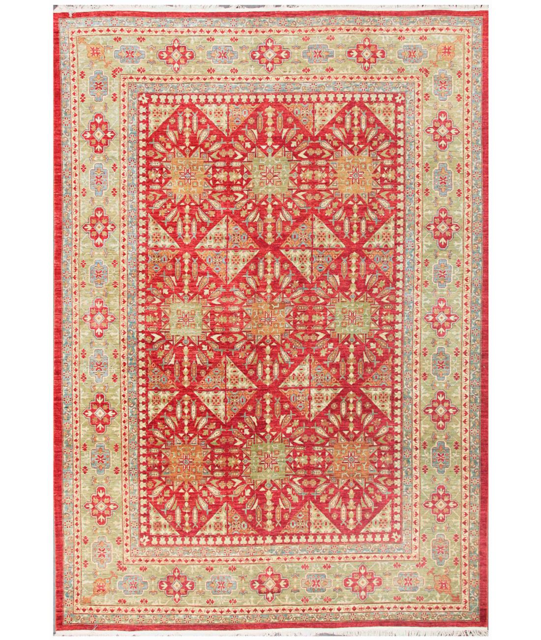 Hand Knotted Fine Ziegler Wool Rug - 10'4'' x 14'2'' 10' 4" X 14' 2" ( 315 X 432 ) / Red / N/A