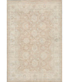 Hand Knotted Farhan Wool Rug - 4'1'' x 6'0'' 4' 1" X 6' 0" ( 124 X 183 ) / Taupe / Ivory