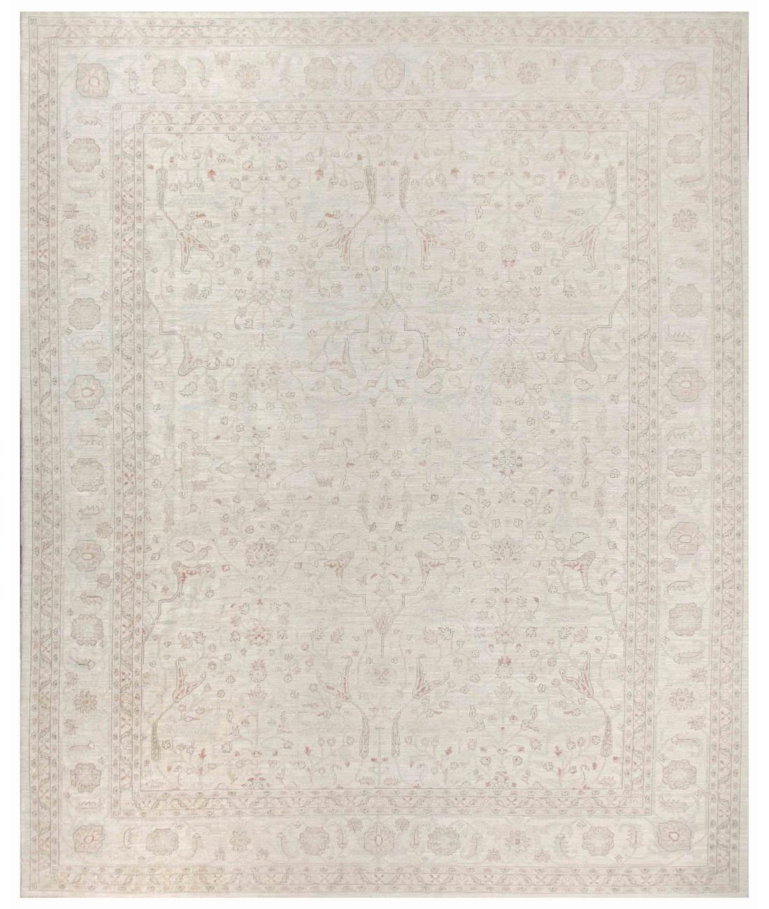 Hand Knotted Tabriz Wool Rug - 12'0'' x 14'11'' 12' 0" X 14' 11" ( 366 X 455 ) / Beige / Taupe
