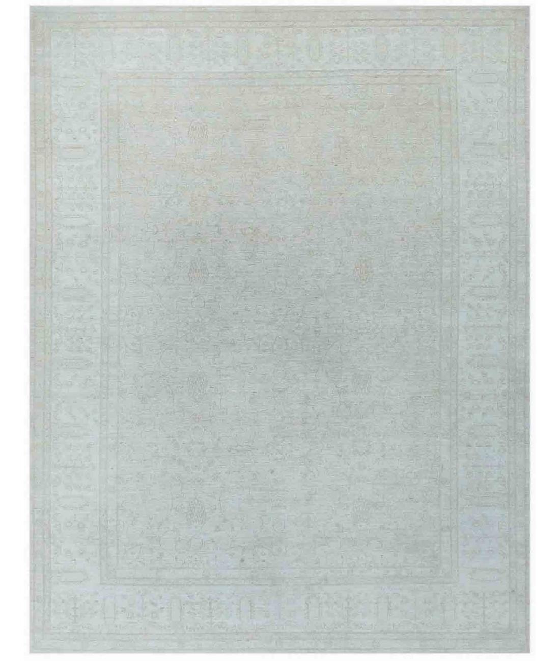 Hand Knotted Farhan Wool Rug - 9'0'' x 11'9'' 9' 0" X 11' 9" ( 274 X 358 ) / Ivory / Taupe
