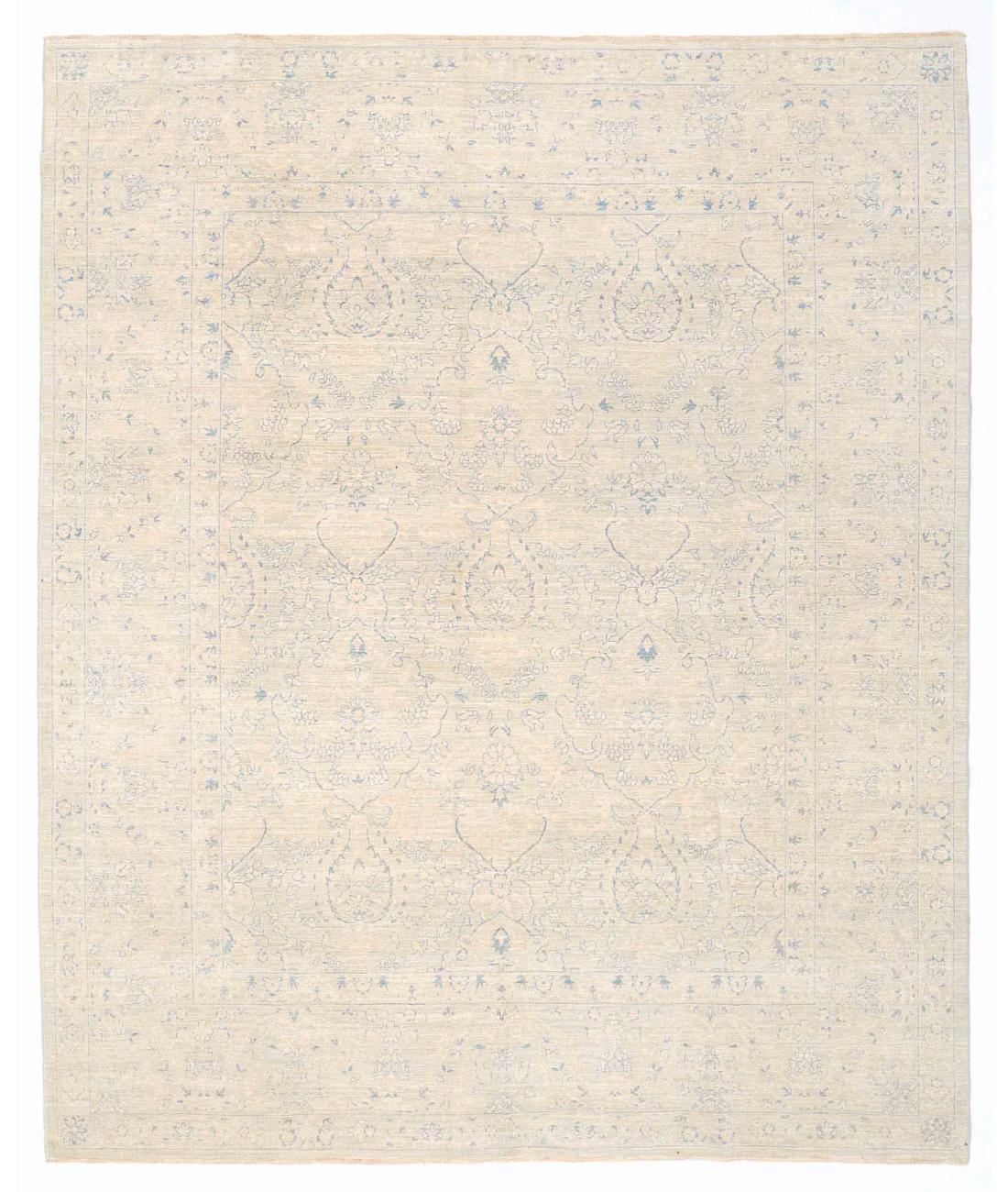 Hand Knotted Fine Serenity Wool Rug - 7'9'' x 9'4'' 7' 9" X 9' 4" ( 236 X 284 ) / Grey / Blue