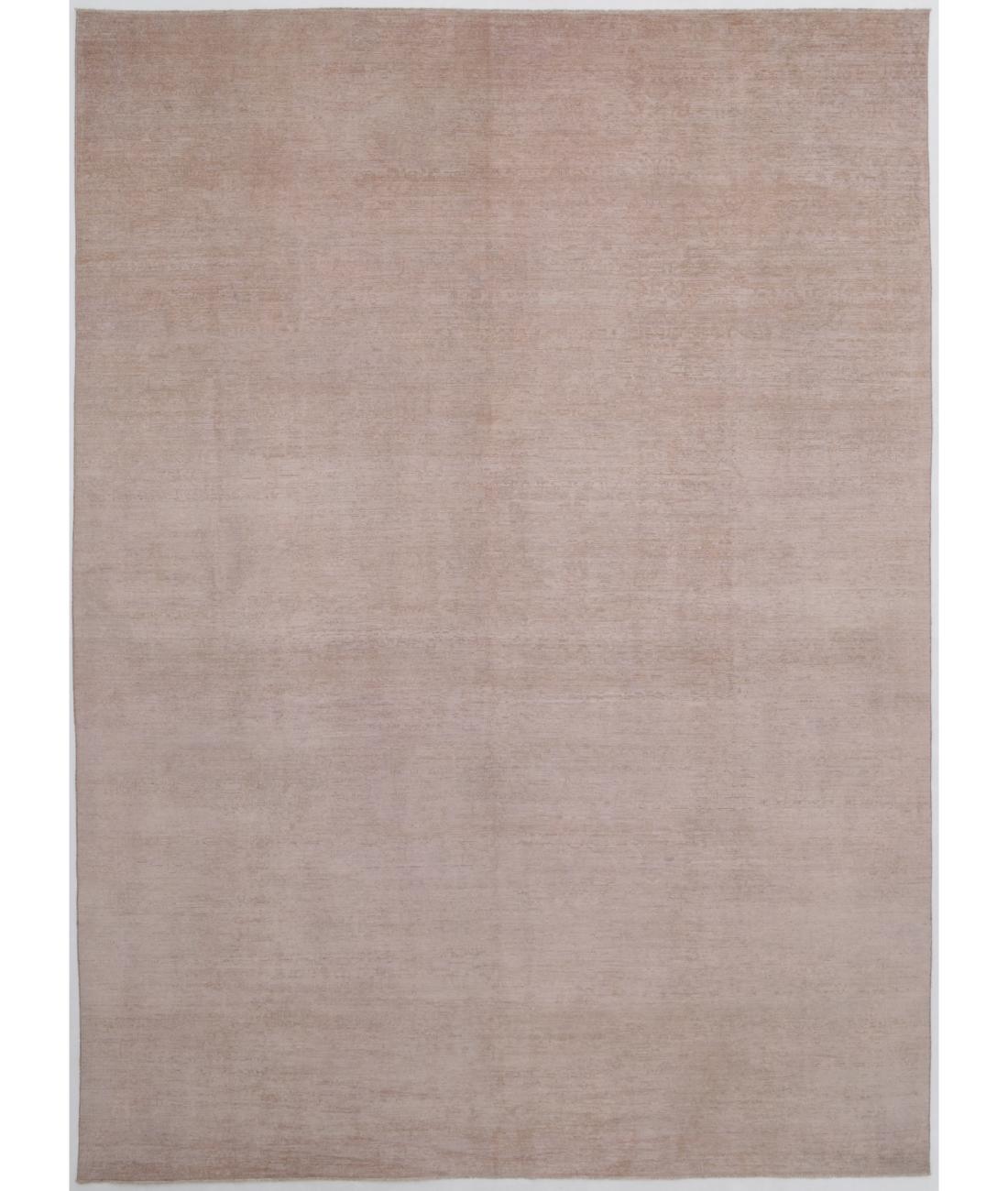 Hand Knotted Overdye Wool Rug - 9'9'' x 13'6'' 9' 9" X 13' 6" ( 297 X 411 ) / Pink / Pink