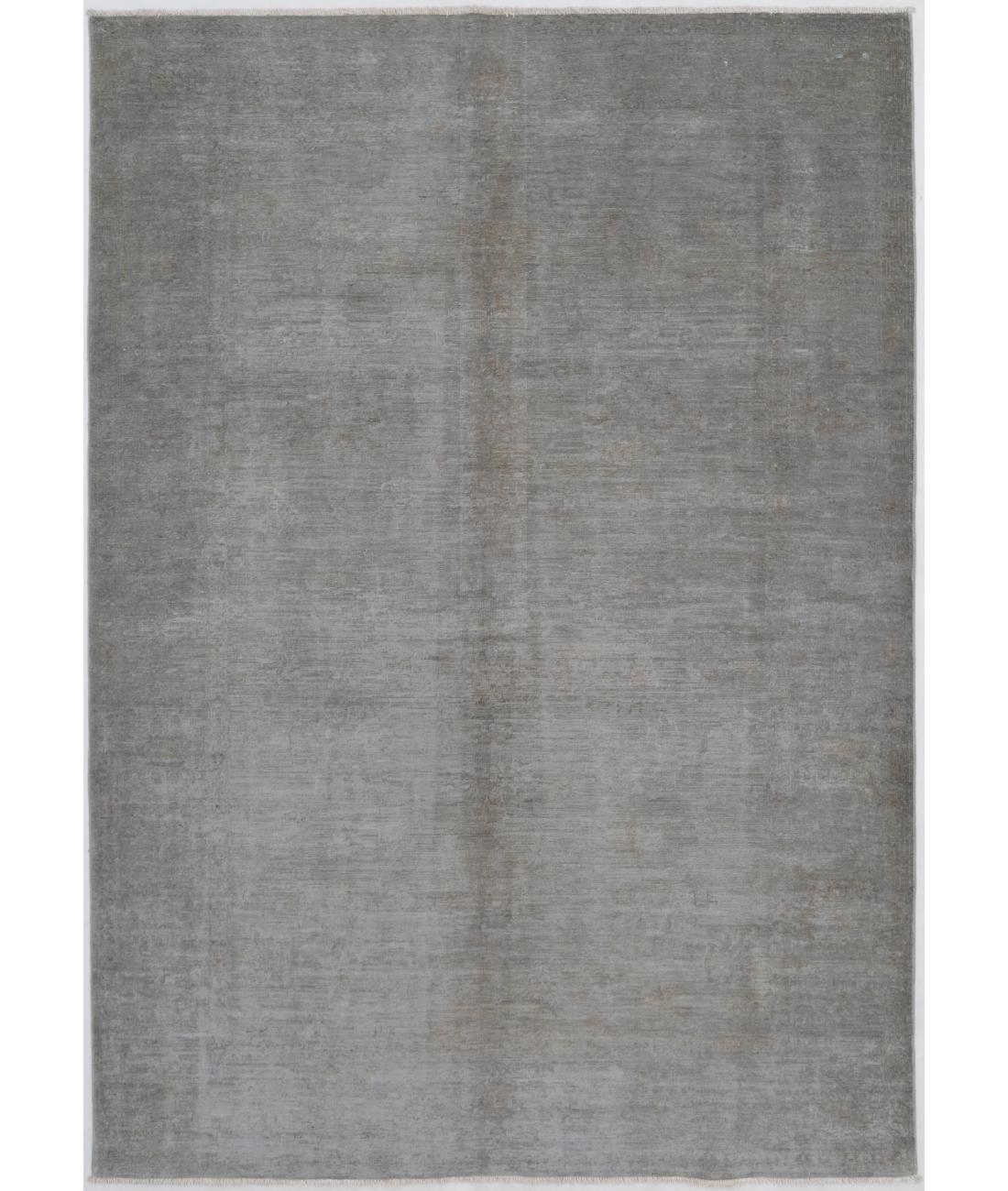 Hand Knotted Overdye Wool Rug - 5'6'' x 7'9'' 5' 6" X 7' 9" ( 168 X 236 ) / Grey / N/A