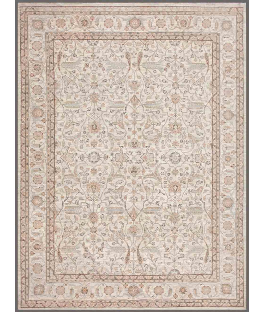 Hand Knotted Serenity Wool Rug - 9'3'' x 12'1'' 9' 3" X 12' 1" ( 282 X 368 ) / Ivory / Ivory
