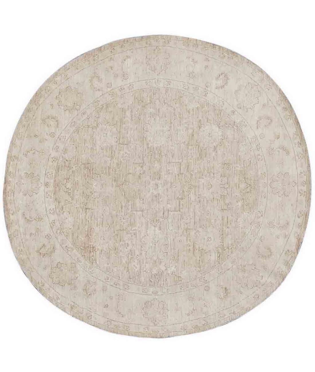 Hand Knotted Serenity Wool Rug - 8'9'' x 8'10'' 8' 9" X 8' 10" ( 267 X 269 ) / Green / Ivory