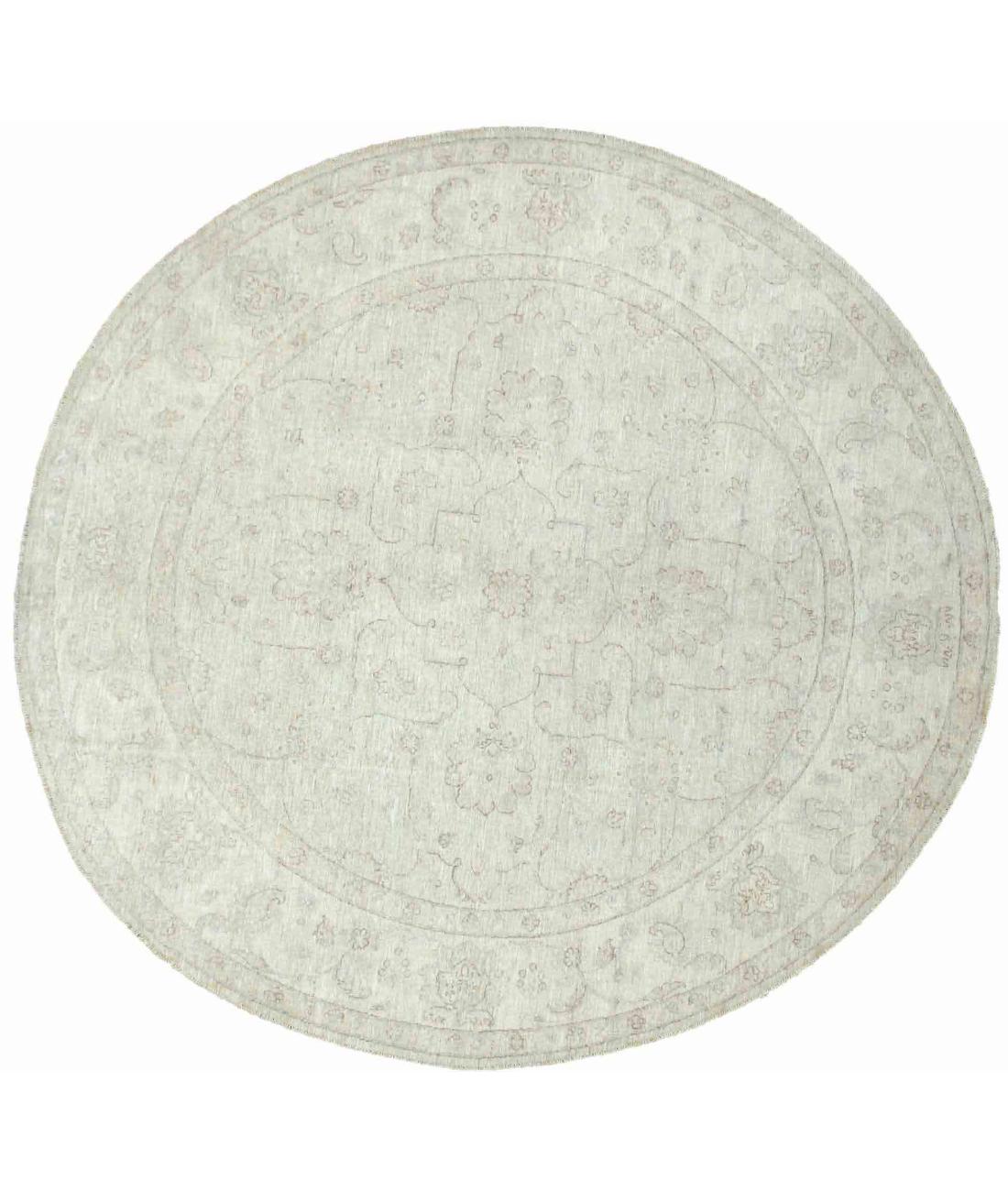 Hand Knotted Serenity Wool Rug - 7'8'' x 7'11'' 7' 8" X 7' 11" ( 234 X 241 ) / Green / Ivory