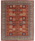 Hand Knotted Nomadic Caucasian Humna Wool Rug - 11'11'' x 14'8'' 11' 11" X 14' 8" ( 363 X 447 ) / Red / Blue