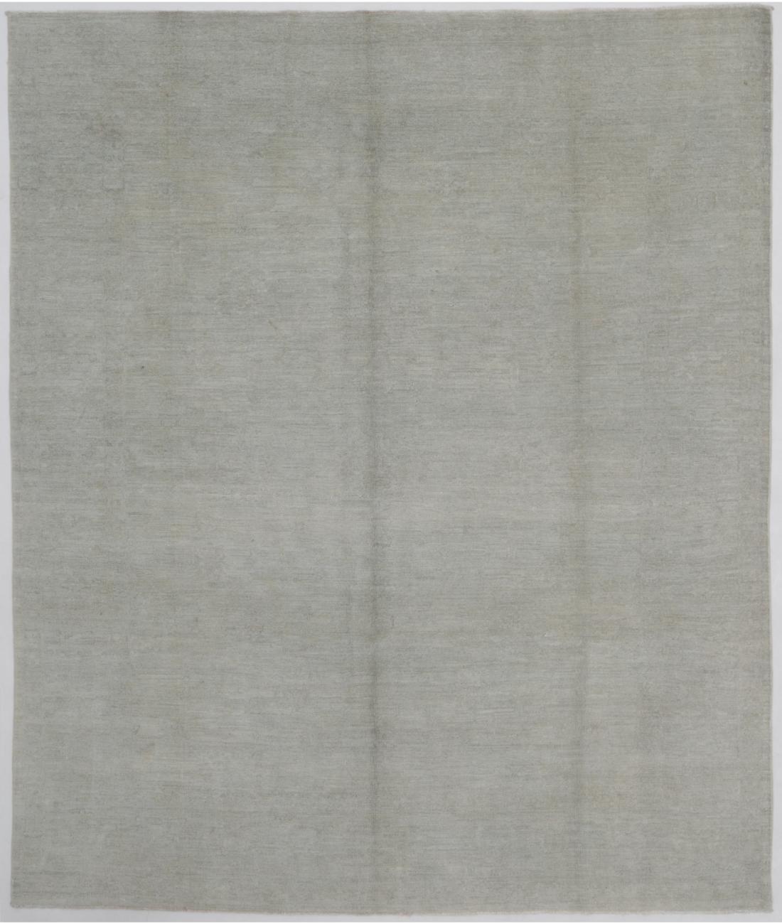 Hand Knotted Overdye Wool Rug - 8'0'' x 9'5'' 8' 0" X 9' 5" ( 244 X 287 ) / Grey / Grey