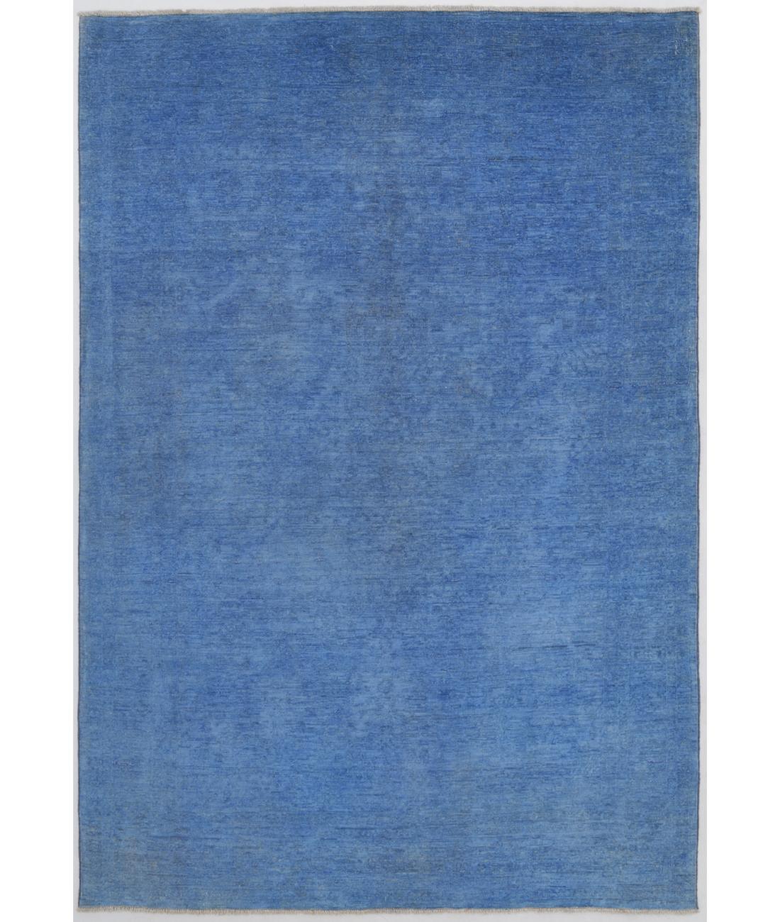 Hand Knotted Overdye Wool Rug - 5'2'' x 7'8'' 5' 2" X 7' 8" ( 157 X 234 ) / Blue / N/A