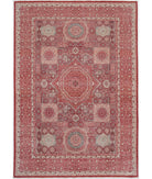 Hand Knotted Fine Mamluk Wool Rug - 10'1'' x 14'5'' 10' 1" X 14' 5" ( 307 X 439 ) / Red / Ivory