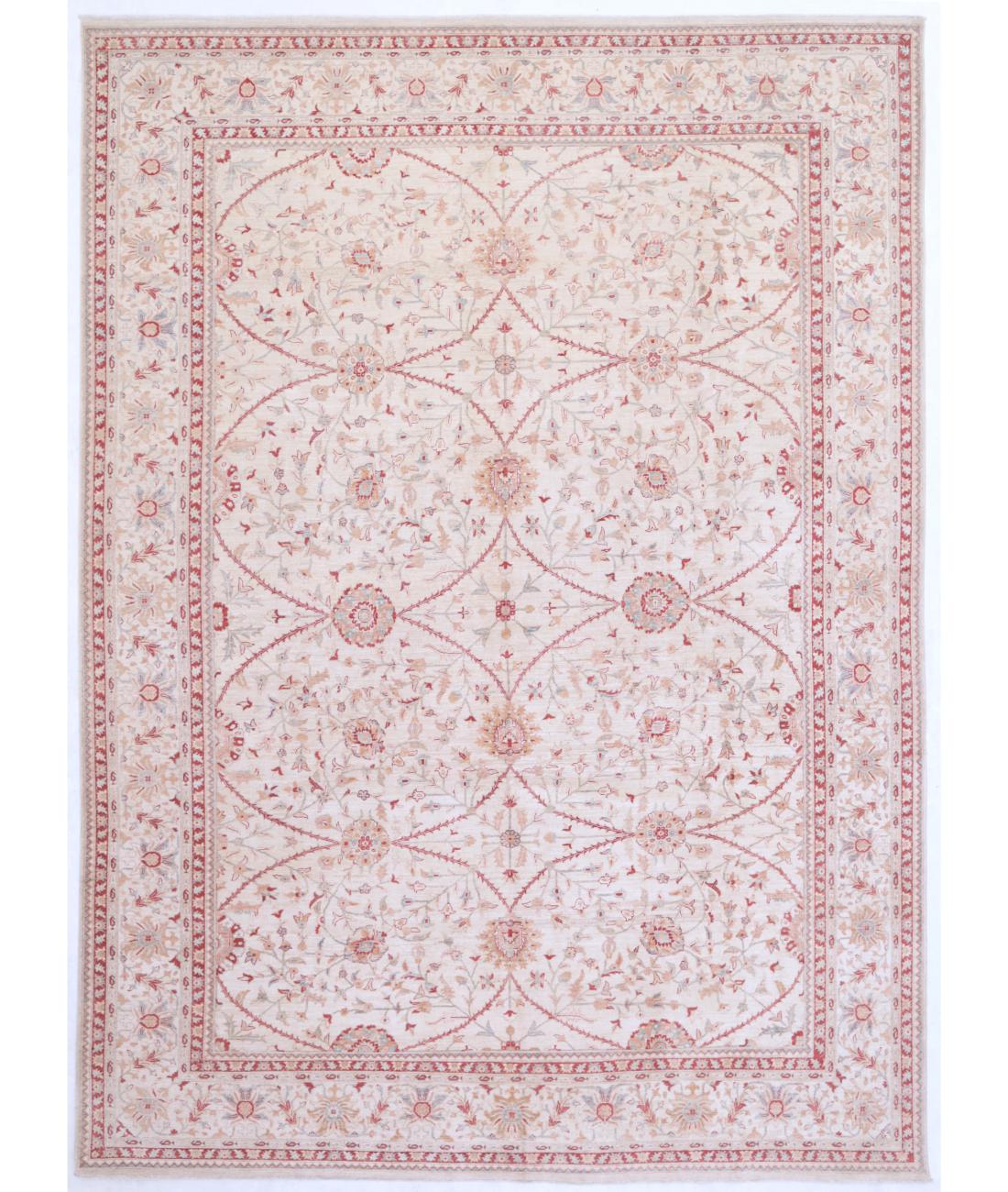 Hand Knotted Ariana Haji Jalili Wool Rug - 9'10'' x 13'6'' 9' 10" X 13' 6" ( 300 X 411 ) / Ivory / Ivory