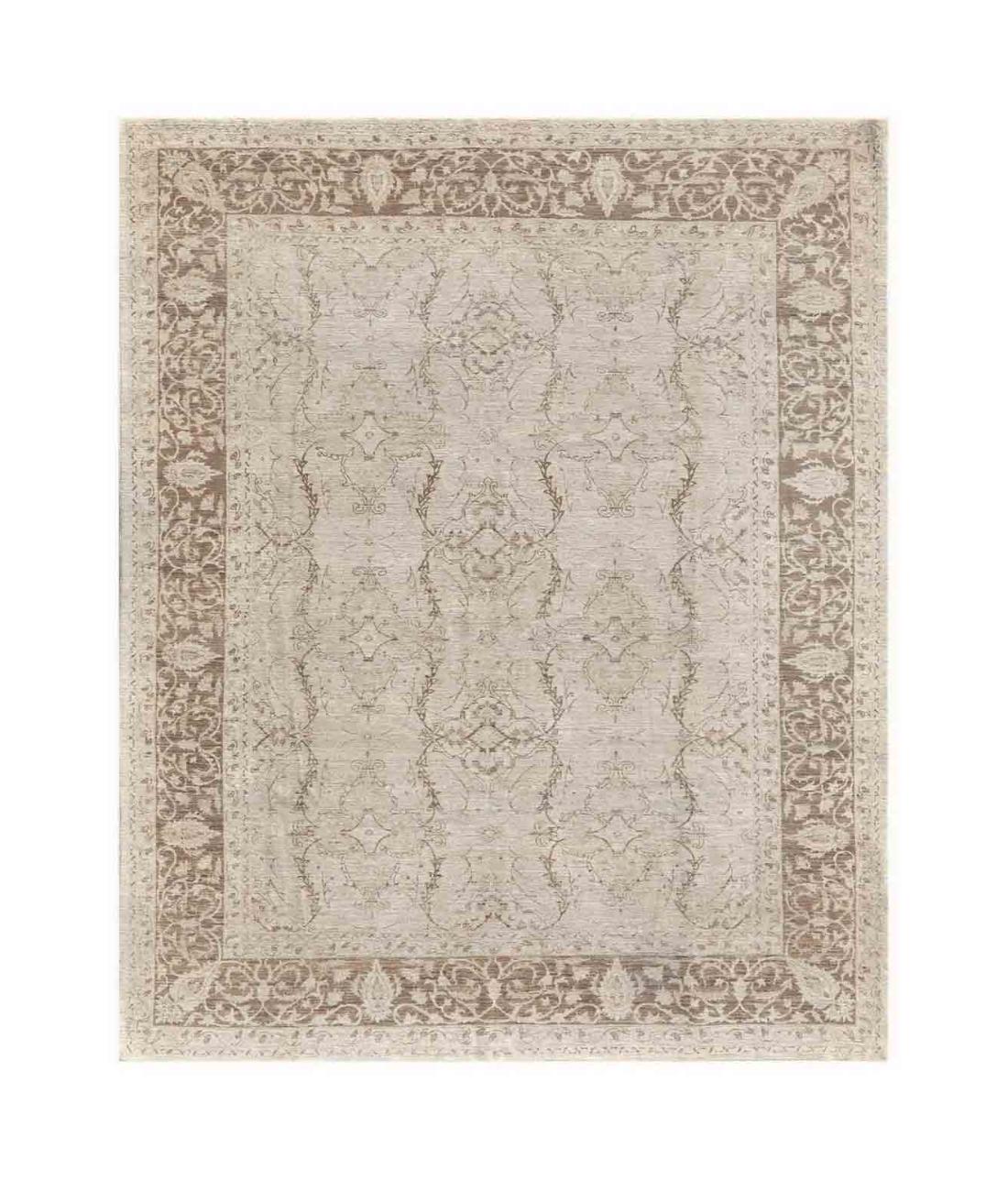 Hand Knotted Fine Serenity Wool Rug - 8'1'' x 9'9'' 8' 1" X 9' 9" ( 246 X 297 ) / Ivory / Taupe