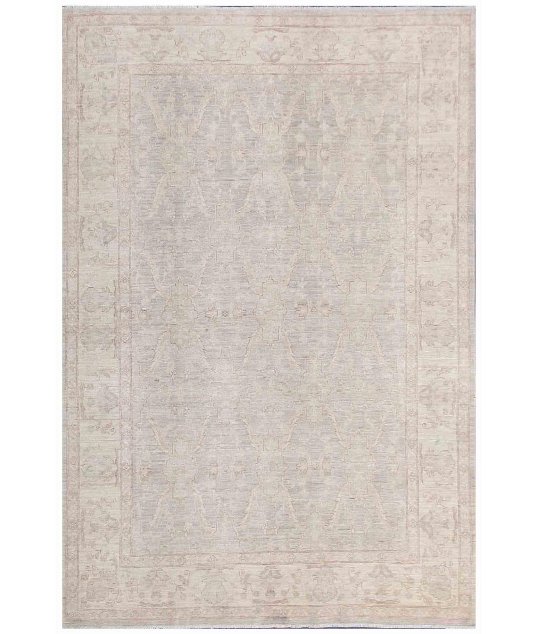 Hand Knotted Fine Serenity Wool Rug - 5'10'' x 8'9'' 5' 10" X 8' 9" ( 178 X 267 ) / Grey / Ivory