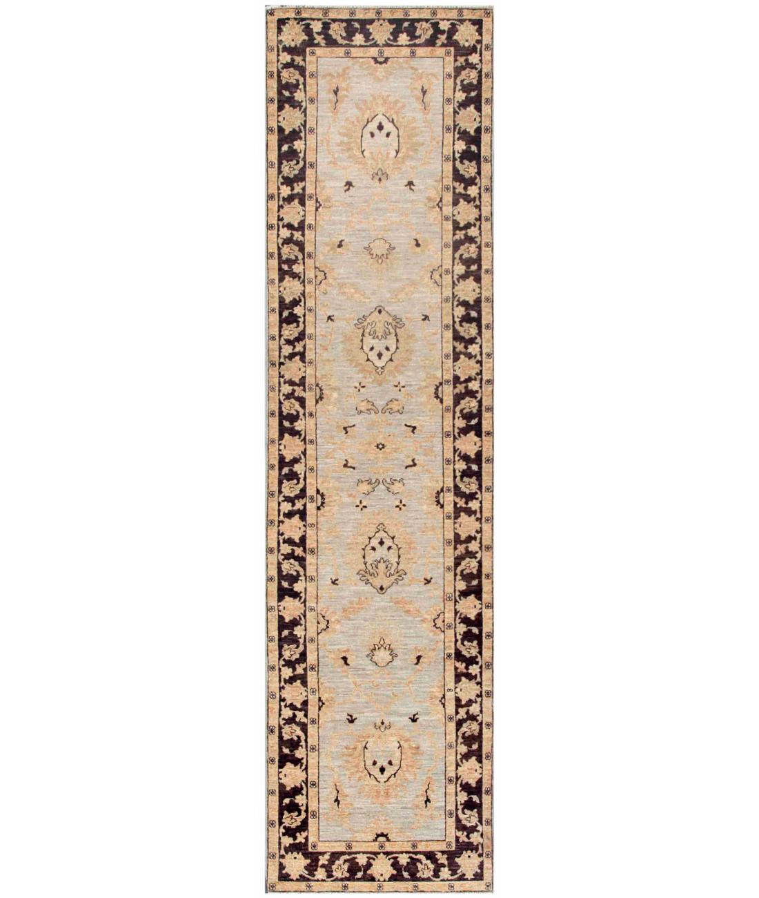 Hand Knotted Serenity Wool Rug - 2'6'' x 9'8'' 2' 6" X 9' 8" ( 76 X 295 ) / Grey / Brown