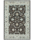 Hand Knotted Fine Ziegler Wool Rug - 6'0'' x 9'0'' 6' 0" X 9' 0" ( 183 X 274 ) / Brown / Ivory