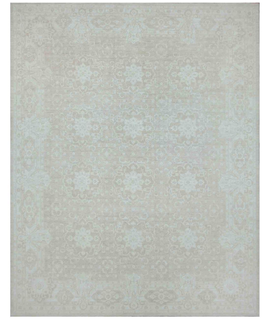 Hand Knotted Serenity Wool Rug - 12'1'' x 15'0'' 12' 1" X 15' 0" ( 368 X 457 ) / Taupe / Ivory