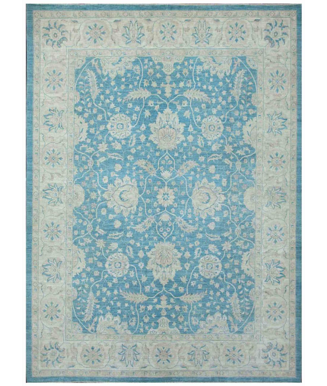 Hand Knotted Serenity Wool Rug - 7'9'' x 10'6'' 7' 9" X 10' 6" ( 236 X 320 ) / Teal / Ivory