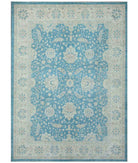 Hand Knotted Serenity Wool Rug - 7'9'' x 10'6'' 7' 9" X 10' 6" ( 236 X 320 ) / Teal / Ivory