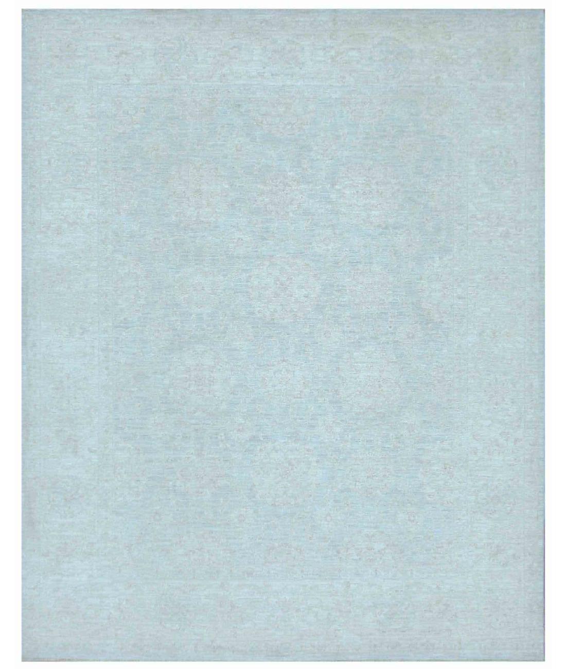 Hand Knotted Fine Serenity Wool Rug - 8'0'' x 9'11'' 8' 0" X 9' 11" ( 244 X 302 ) / Blue / Ivory