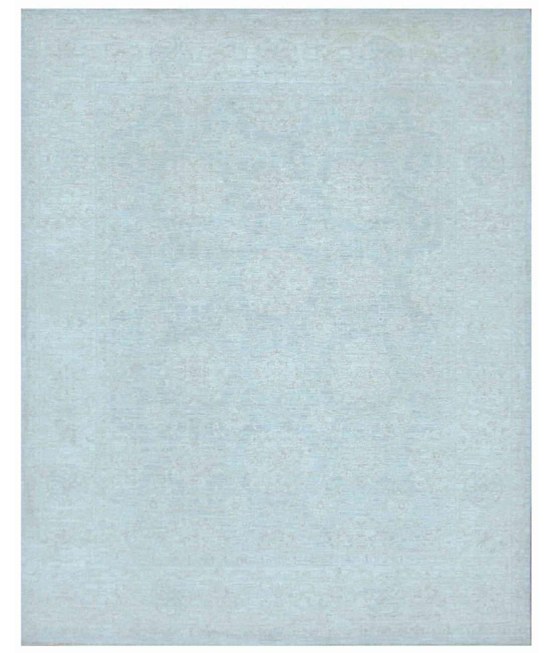 Hand Knotted Fine Serenity Wool Rug - 8'0'' x 9'11'' 8' 0" X 9' 11" ( 244 X 302 ) / Blue / Ivory