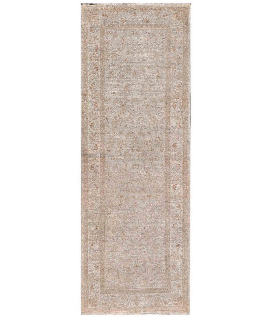 Hand Knotted Fine Serenity Wool Rug - 3'0'' x 8'4'' 3' 0" X 8' 4" ( 91 X 254 ) / Beige / Taupe
