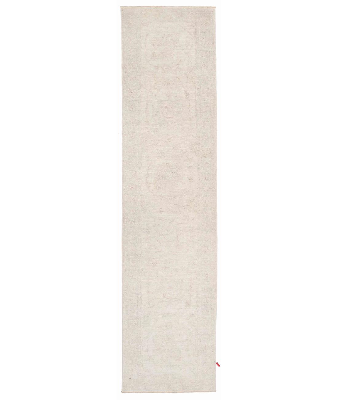 Hand Knotted Serenity Wool Rug - 2'9'' x 11'1'' 2' 9" X 11' 1" ( 84 X 338 ) / Ivory / Grey