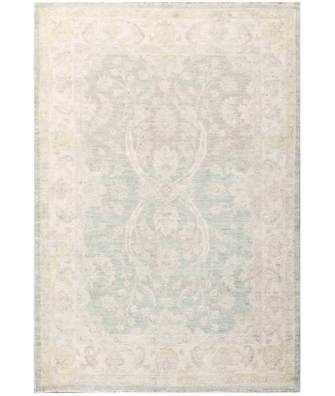 Hand Knotted Serenity Wool Rug - 5'1'' x 7'3'' 5' 1" X 7' 3" ( 155 X 221 ) / Grey / Ivory