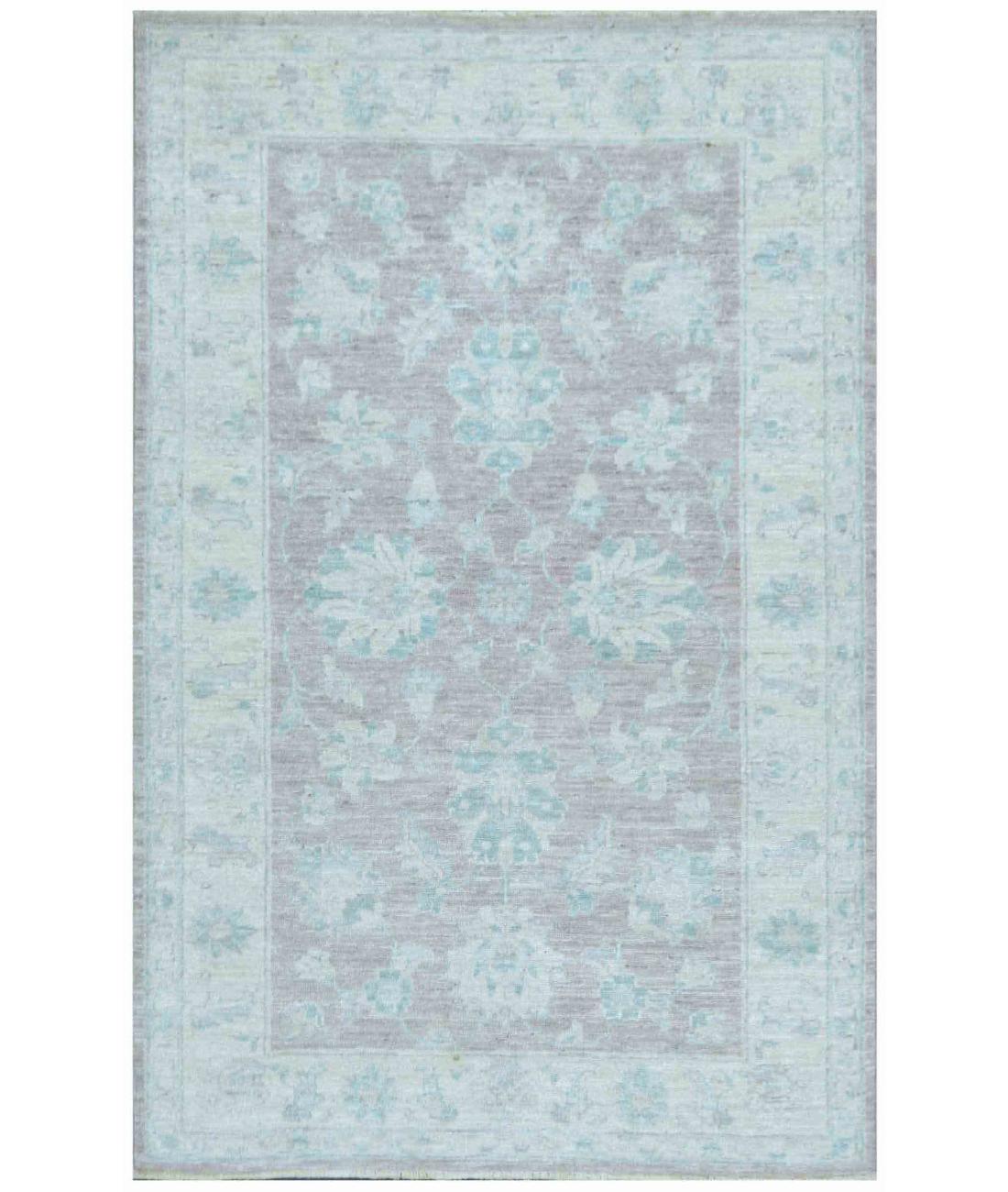 Hand Knotted Serenity Wool Rug - 3'1'' x 4'10'' 3' 1" X 4' 10" ( 94 X 147 ) / Brown / Ivory