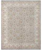 Hand Knotted Fine Serenity Wool Rug - 8'1'' x 9'9'' 8' 1" X 9' 9" ( 246 X 297 ) / Green / Ivory