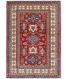 Hand Knotted Royal Kazak Wool Rug - 6'9'' x 9'7'' 6' 9" X 9' 7" ( 206 X 292 ) / Red / Ivory