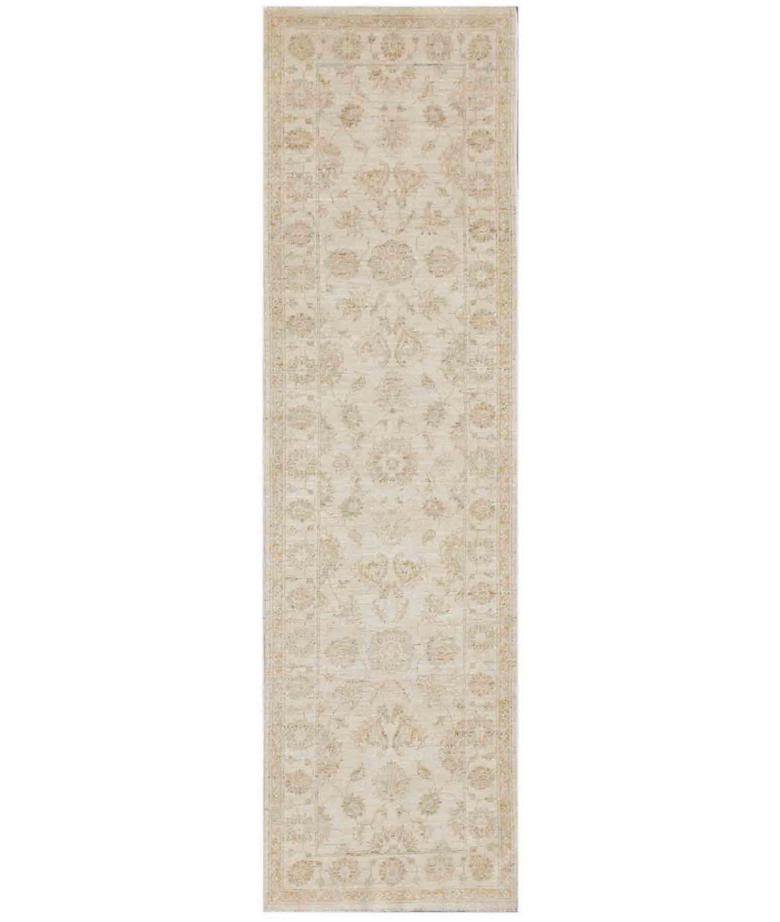 Hand Knotted Serenity Wool Rug - 2'7'' x 9'7'' 2' 7" X 9' 7" ( 79 X 292 ) / Ivory / Grey