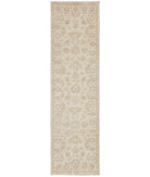 Hand Knotted Serenity Wool Rug - 2'7'' x 9'7'' 2' 7" X 9' 7" ( 79 X 292 ) / Ivory / Grey