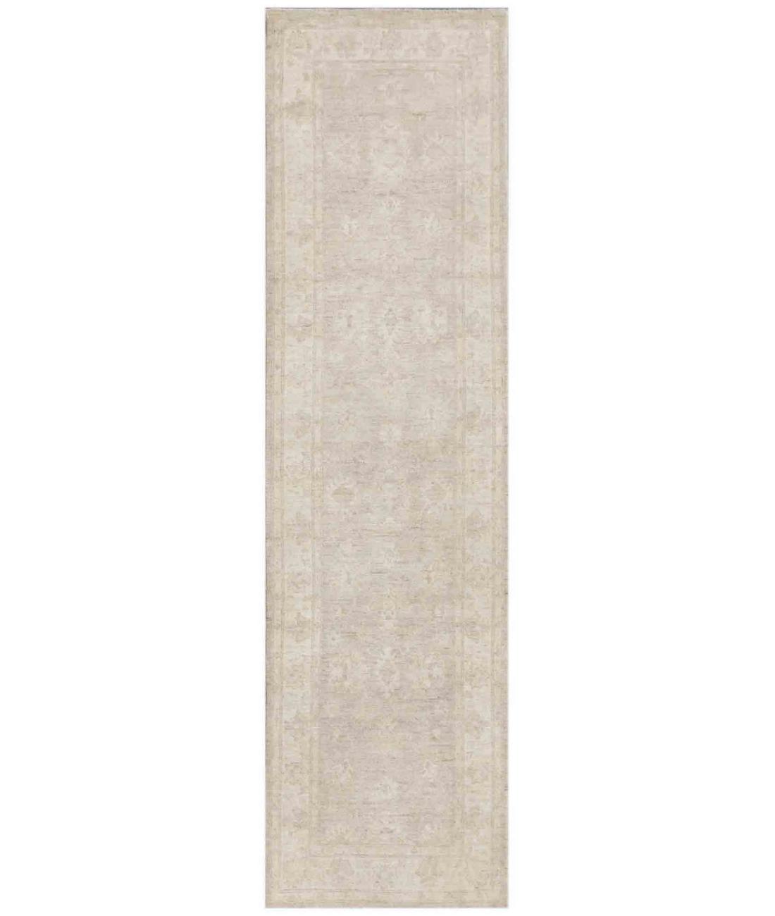 Hand Knotted Serenity Wool Rug - 2'7'' x 9'3'' 2' 7" X 9' 3" ( 79 X 282 ) / Ivory / Taupe
