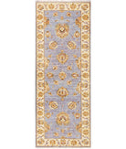 Hand Knotted Fine Serenity Wool Rug - 3'0'' x 10'0'' 3' 0" X 10' 0" ( 91 X 305 ) / Green / Ivory
