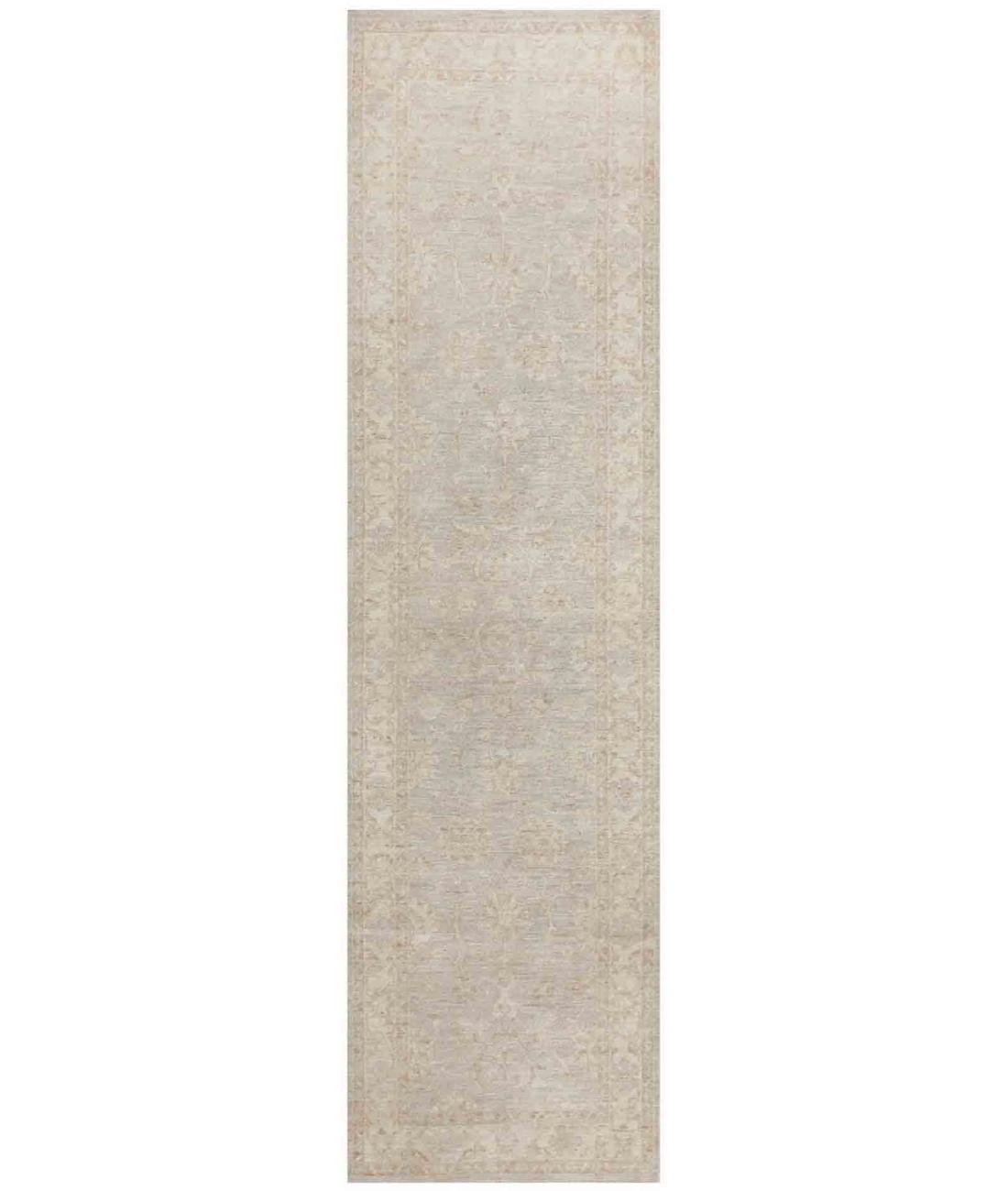 Hand Knotted Serenity Wool Rug - 2'8'' x 9'10'' 2' 8" X 9' 10" ( 81 X 300 ) / Grey / Ivory