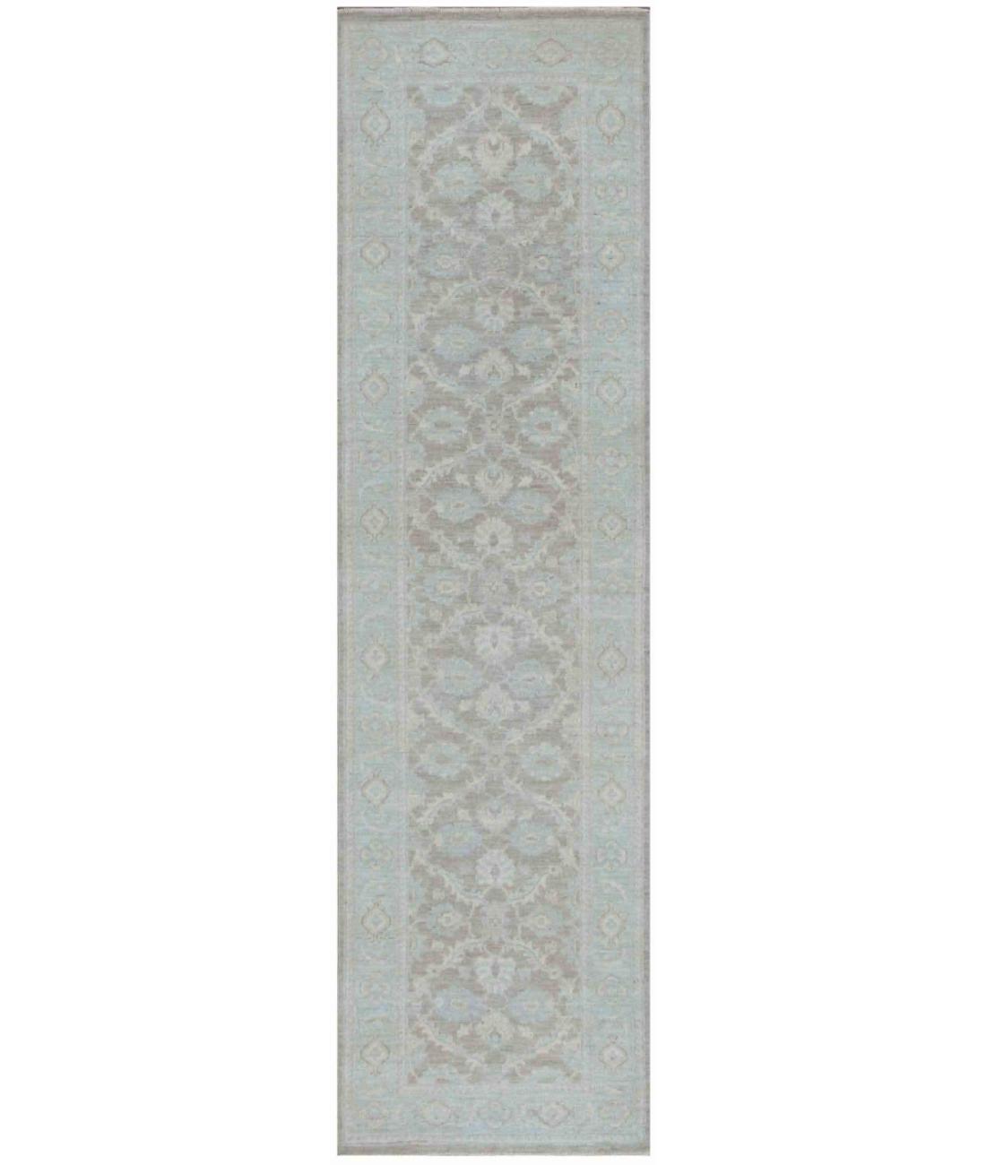 Hand Knotted Serenity Wool Rug - 2'7'' x 9'4'' 2' 7" X 9' 4" ( 79 X 284 ) / Taupe / Blue
