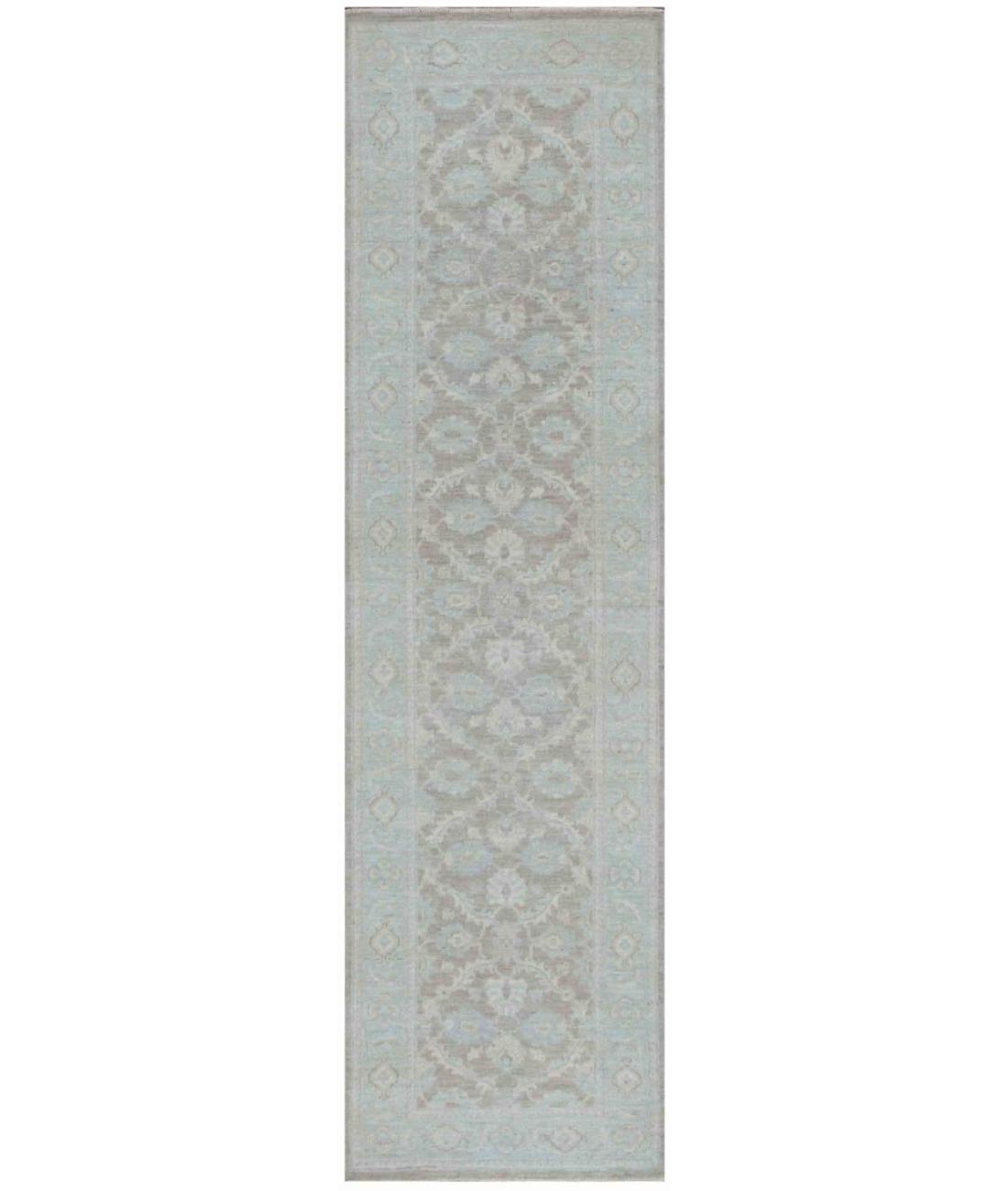 Hand Knotted Serenity Wool Rug - 2'7'' x 9'4'' 2' 7" X 9' 4" ( 79 X 284 ) / Taupe / Blue