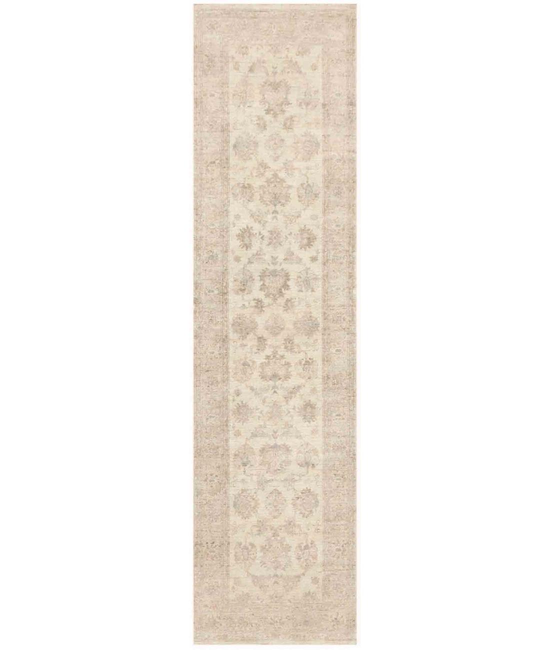 Hand Knotted Serenity Wool Rug - 2'6'' x 10'0'' 2' 6" X 10' 0" ( 76 X 305 ) / Ivory / Brown