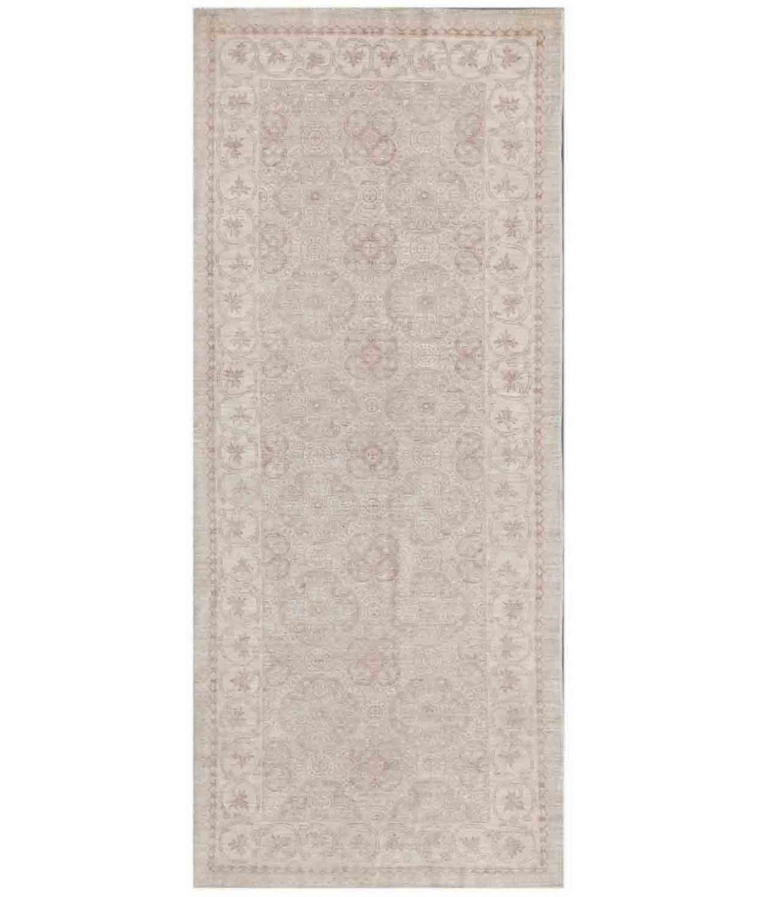 Hand Knotted Fine Serenity Wool Rug - 4'1'' x 9'11'' 4' 1" X 9' 11" ( 124 X 302 ) / Teal / Ivory