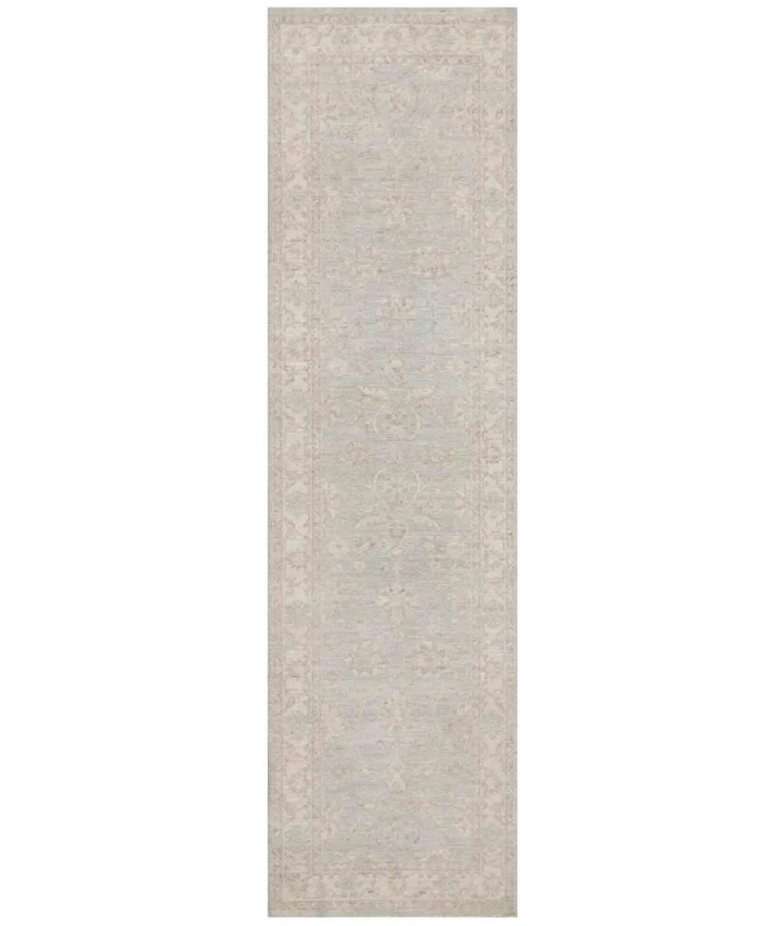 Hand Knotted Serenity Wool Rug - 2'8'' x 9'9'' 2' 8" X 9' 9" ( 81 X 297 ) / Teal / Ivory