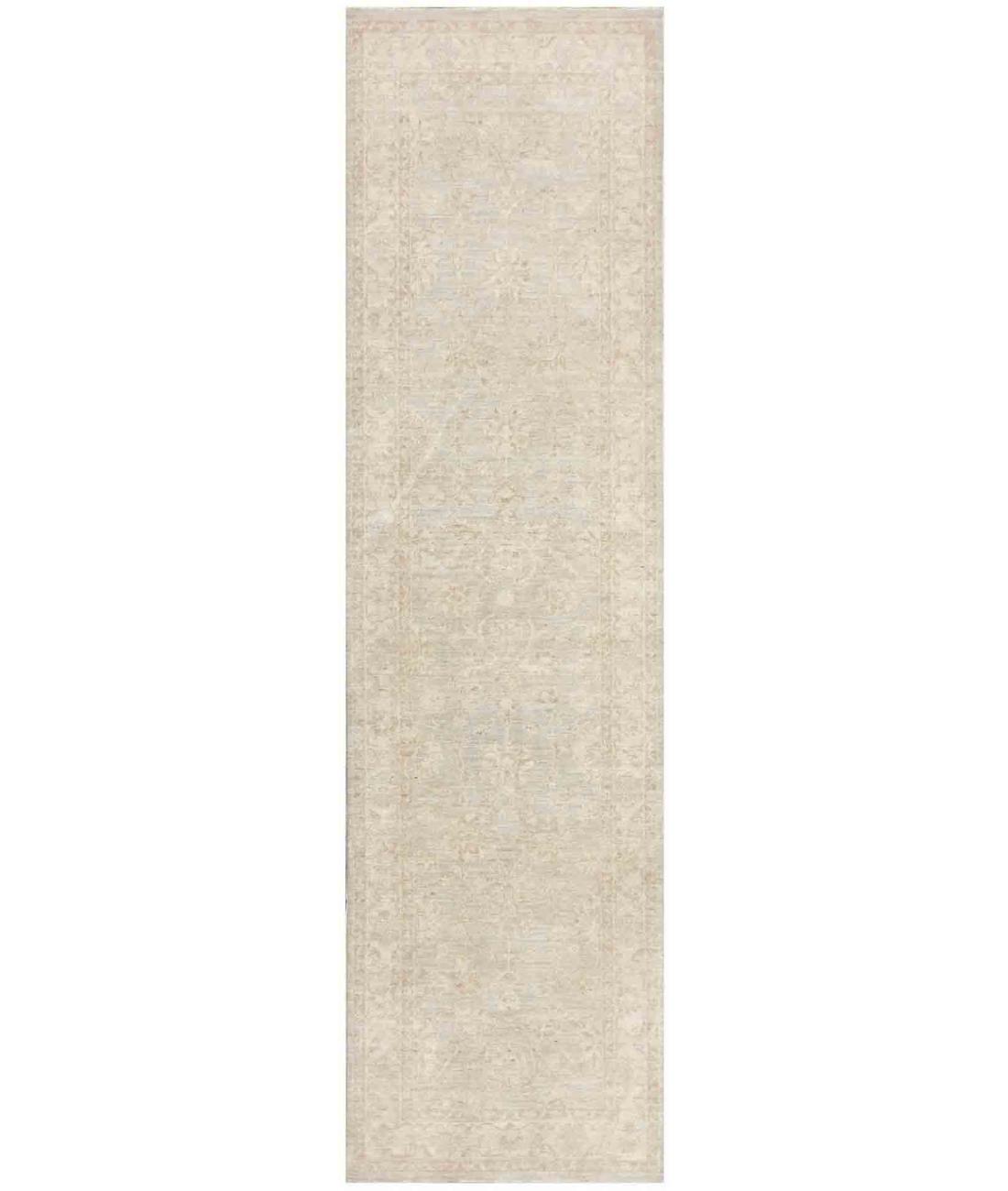 Hand Knotted Serenity Wool Rug - 2'8'' x 10'0'' 2' 8" X 10' 0" ( 81 X 305 ) / Grey / Ivory