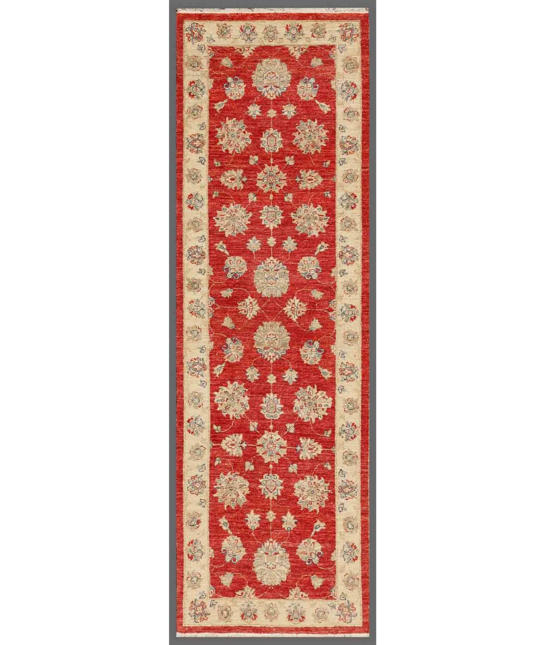 Hand Knotted Ziegler Farhan Wool Rug - 2'8'' x 8'6'' 2' 8" X 8' 6" ( 81 X 259 ) / Red / Ivory