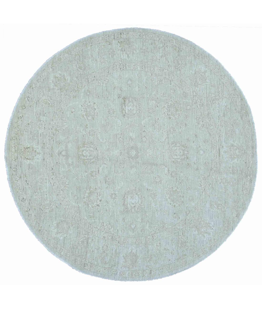 Hand Knotted Serenity Wool Rug - 7'9'' x 7'9'' 7' 9" X 7' 9" ( 236 X 236 ) / Green / Teal