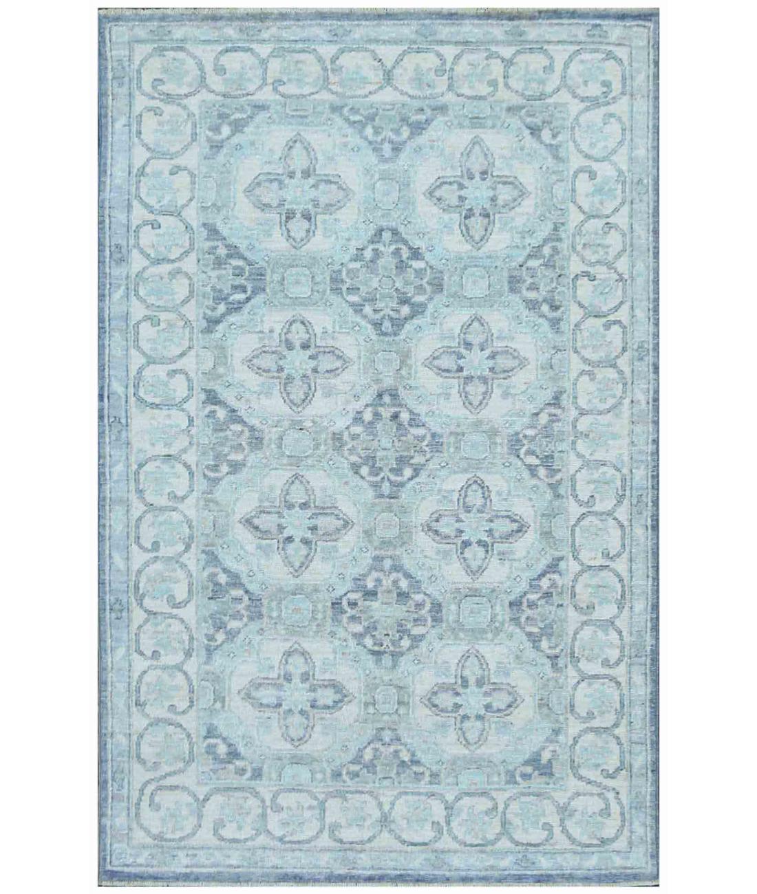 Hand Knotted Serenity Wool Rug - 3'2'' x 4'10'' 3' 2" X 4' 10" ( 97 X 147 ) / Grey / Ivory