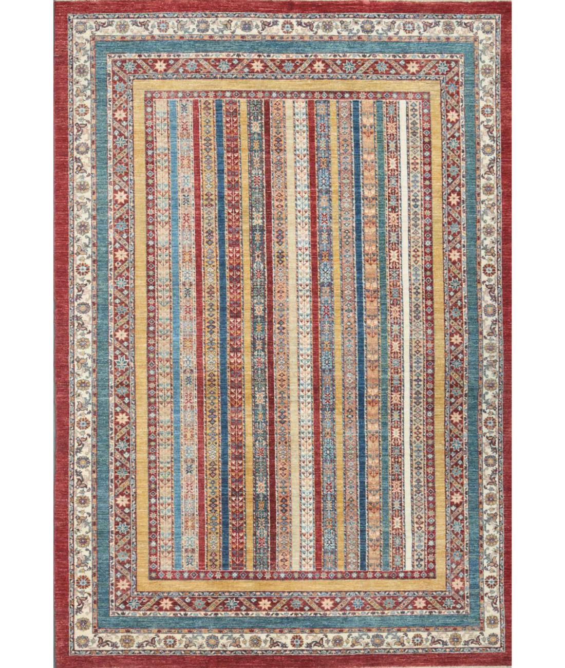 Hand Knotted Shaal Wool Rug - 6'7'' x 9'5'' 6' 7" X 9' 5" ( 201 X 287 ) / Multi / Red