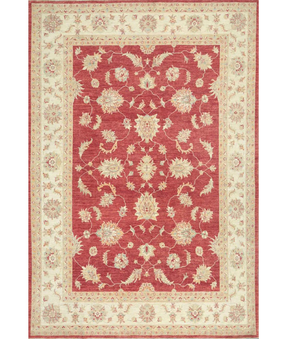 Hand Knotted Ziegler Farhan Wool Rug - 8'1'' x 11'10'' 8' 1" X 11' 10" ( 246 X 361 ) / Red / Ivory