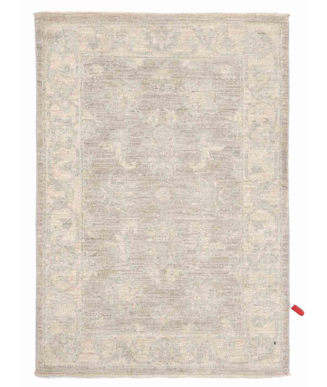 Hand Knotted Serenity Wool Rug - 2'2'' x 3'1'' 2' 2" X 3' 1" ( 66 X 94 ) / Green / Ivory