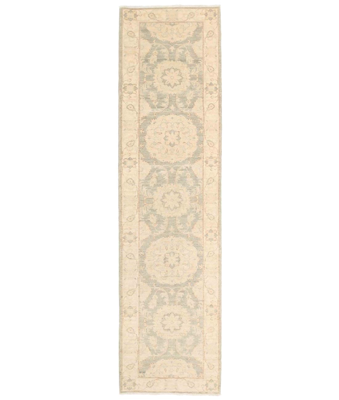 Hand Knotted Serenity Wool Rug - 2'5'' x 9'10'' 2' 5" X 9' 10" ( 74 X 300 ) / Green / Ivory