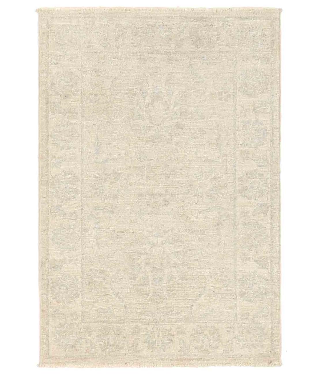 Hand Knotted Serenity Wool Rug - 2'2'' x 3'1'' 2' 2" X 3' 1" ( 66 X 94 ) / Grey / Ivory