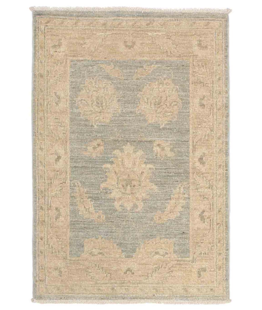 Hand Knotted Serenity Wool Rug - 2'1'' x 3'1'' 2' 1" X 3' 1" ( 64 X 94 ) / Grey / Ivory